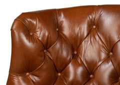 Welsh Brown Leather Chair - Ornate Home