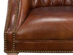 Welsh Brown Leather Chair - Ornate Home