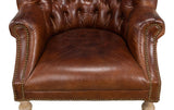 Welsh Brown Leather Chair - Ornate Home