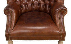 Welsh Brown Leather Chair - Ornate Home