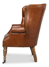 Welsh Brown Leather Chair - Ornate Home