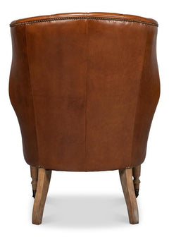 Welsh Brown Leather Chair - Ornate Home