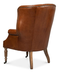 Welsh Brown Leather Chair - Ornate Home