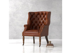 Welsh Brown Leather Chair - Ornate Home