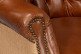 Welsh Brown Leather & Jute Chair - Ornate Home
