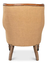 Welsh Brown Leather & Jute Chair - Ornate Home