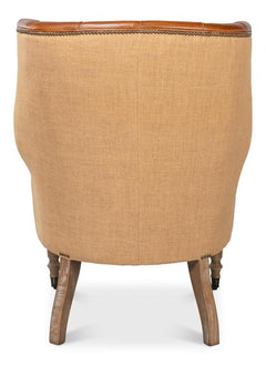 Welsh Brown Leather & Jute Chair - Ornate Home