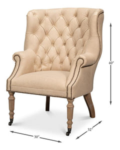 Welsh Cappuccion Leather Chair - Ornate Home
