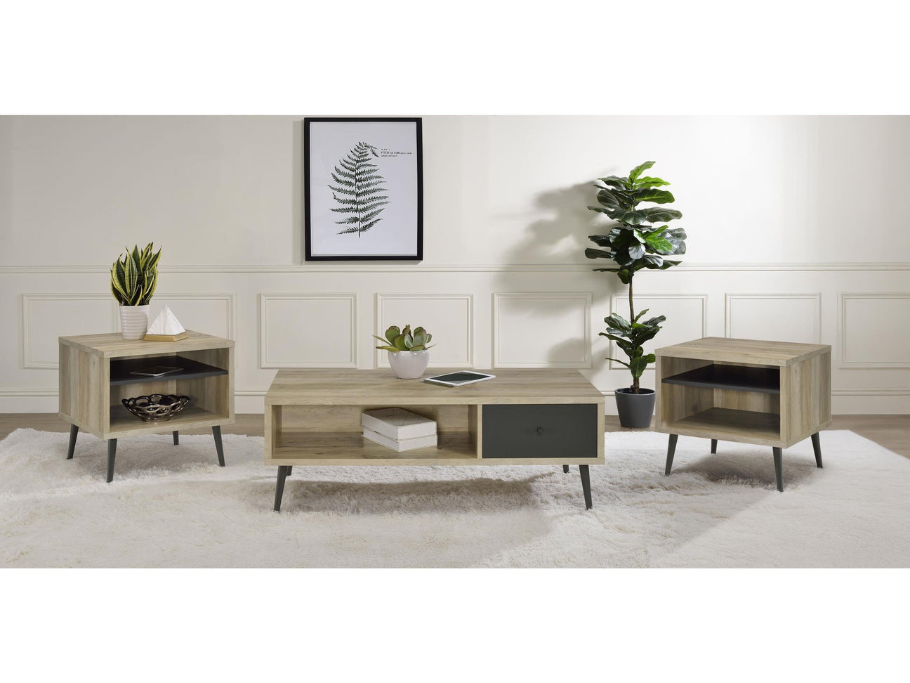 Welsh Distressed Pine 3-piece Coffee and End Table Set - Ornate Home