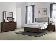 Welsley Walnut 4-piece Eastern King Bedroom Set - Ornate Home