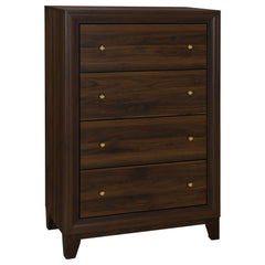 Welsley Walnut 5-piece California King Bedroom Set - Ornate Home