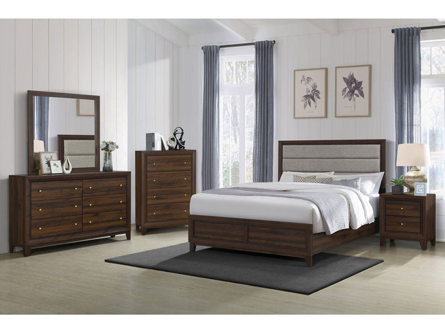 Welsley Walnut 5-piece Eastern King Bedroom Set - Ornate Home