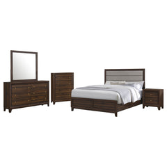 Welsley Walnut 5-piece Queen Bedroom Set - Ornate Home