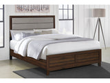 Welsley Walnut 50-inch Upholstered California King Bed - Ornate Home