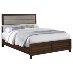 Welsley Walnut 50-inch Upholstered California King Bed - Ornate Home