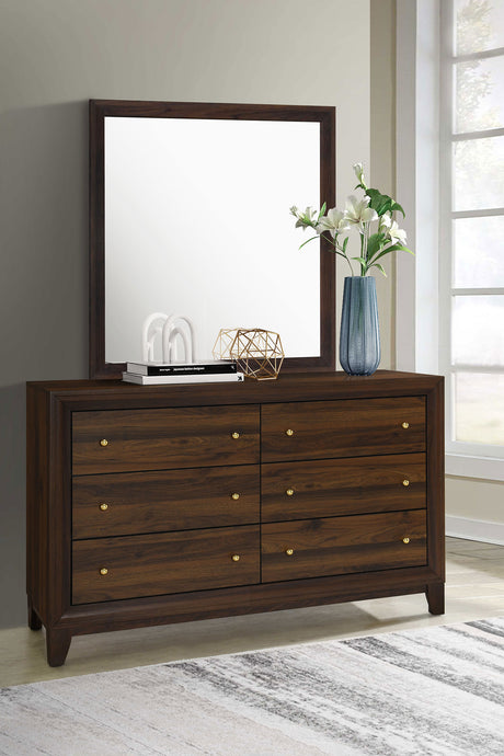 Welsley Walnut Dresser and Mirror - Ornate Home