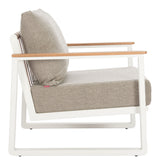 Welt Taupe & White Armchair