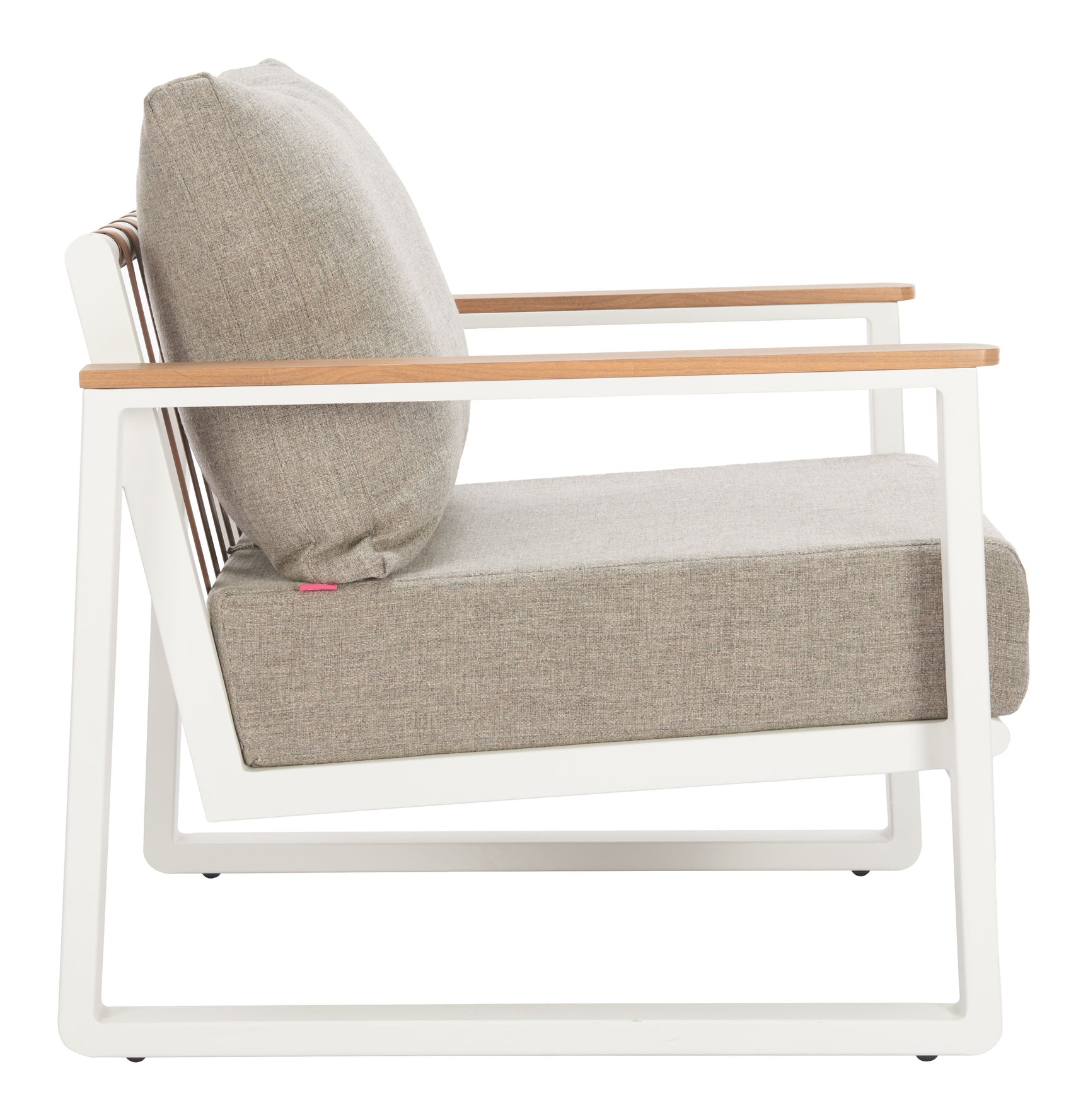 Welt Taupe & White Armchair