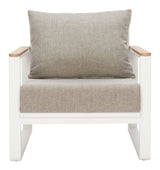 Welt Taupe & White Armchair
