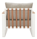 Welt Taupe & White Armchair