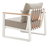 Welt Taupe & White Armchair