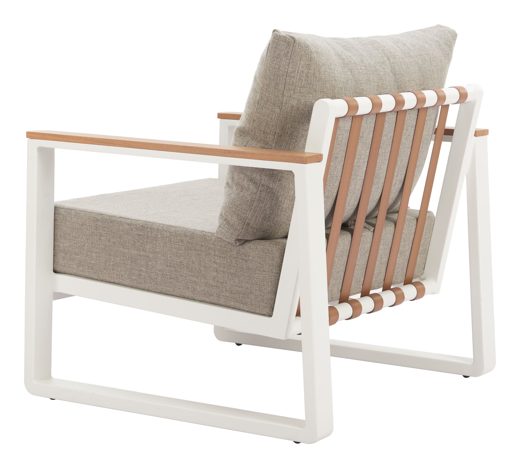 Welt Taupe & White Armchair