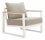Welt Taupe & White Armchair