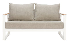 Welt Taupe & White Outdoor Sofa - Ornate Home