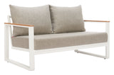 Welt Taupe & White Sofa