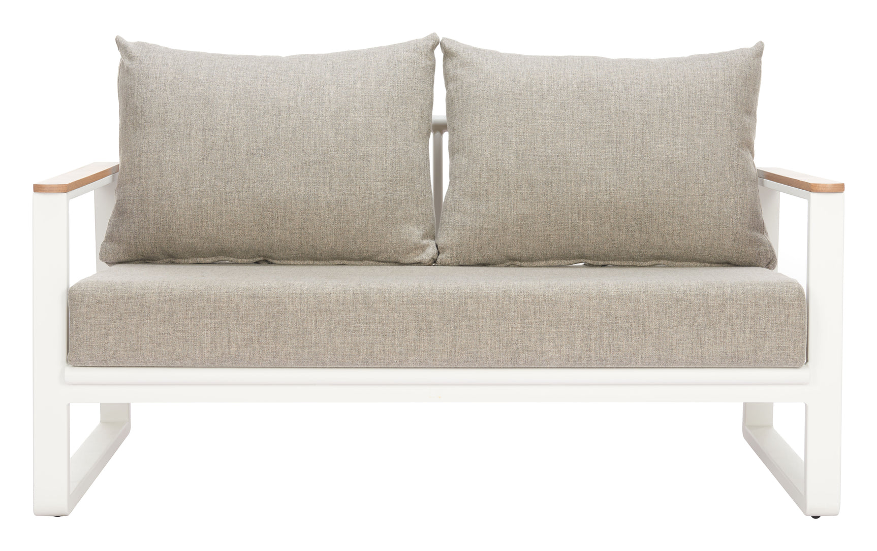 Welt Taupe & White Sofa