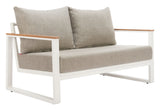 Welt Taupe & White Sofa