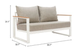 Welt Taupe & White Sofa