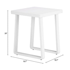 Welt White Outdoor Side Table - Ornate Home