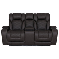 Wendell Dark Gray Microfiber Power Motion Loveseat w/Console - Ornate Home