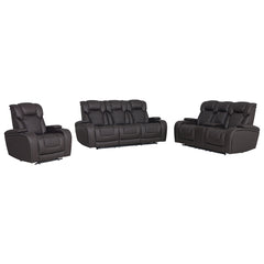 Wendell Dark Gray Microfiber Power Motion Sofa w/Dropdown Table - Ornate Home