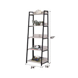Wendral Natural & Black Bookshelf (5Tier, 23"L) - Ornate Home