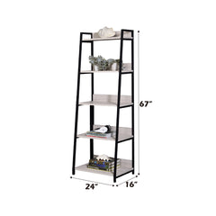 Wendral Natural & Black Bookshelf (5Tier, 23"L) - Ornate Home