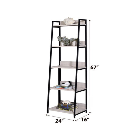Wendral Natural & Black Bookshelf (5Tier, 23"L) - Ornate Home