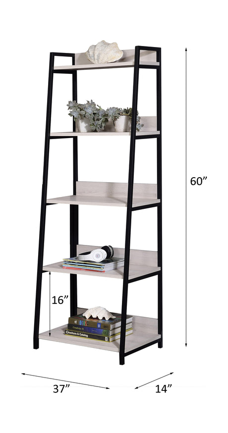 Wendral Natural & Black Bookshelf (5Tier, 23"L) - Ornate Home
