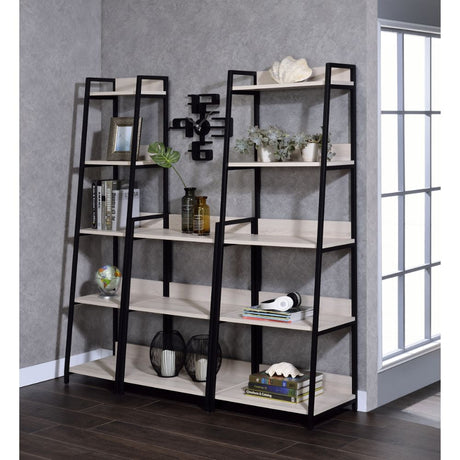 Wendral Natural & Black Bookshelf (5Tier, 23"L) - Ornate Home