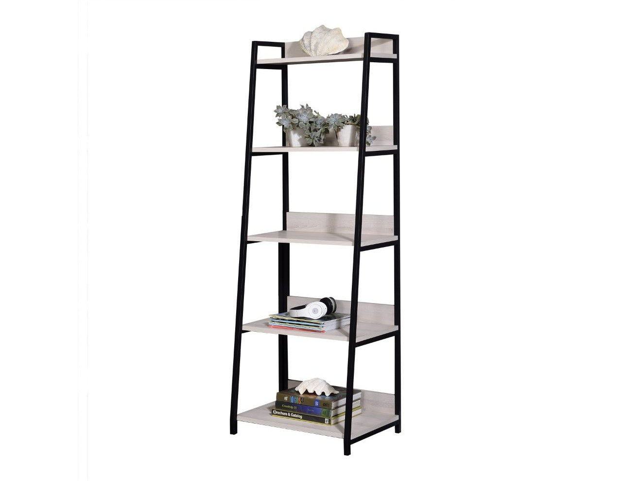 Wendral Natural & Black Bookshelf (5Tier, 23"L) - Ornate Home