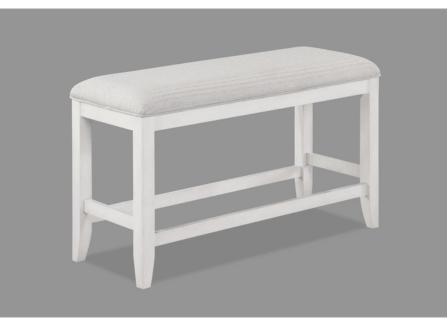 Wendy White Counter Height Dining Bench - Ornate Home