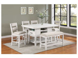 Wendy White Counter Height Dining Room Set / 6pc - Ornate Home