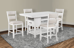 Wendy White Counter Height Dining Set - Ornate Home