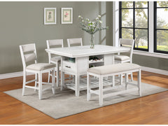 Wendy White Counter Height Dining Set - Ornate Home