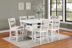 Wendy White Counter Height Dining Set - Ornate Home