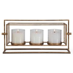Wenman Gold Triple Candleholder - Ornate Home