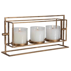 Wenman Gold Triple Candleholder - Ornate Home