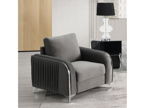 Wenona Gray Velvet Chair - Ornate Home