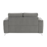 Wenona Gray Velvet Loveseat - Ornate Home